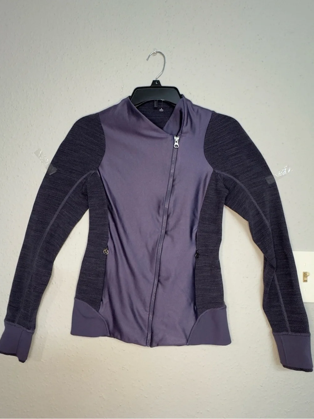 lululemon athletica Two-Tone Dark Purple Asymmetrical Zip Bomber Jacket